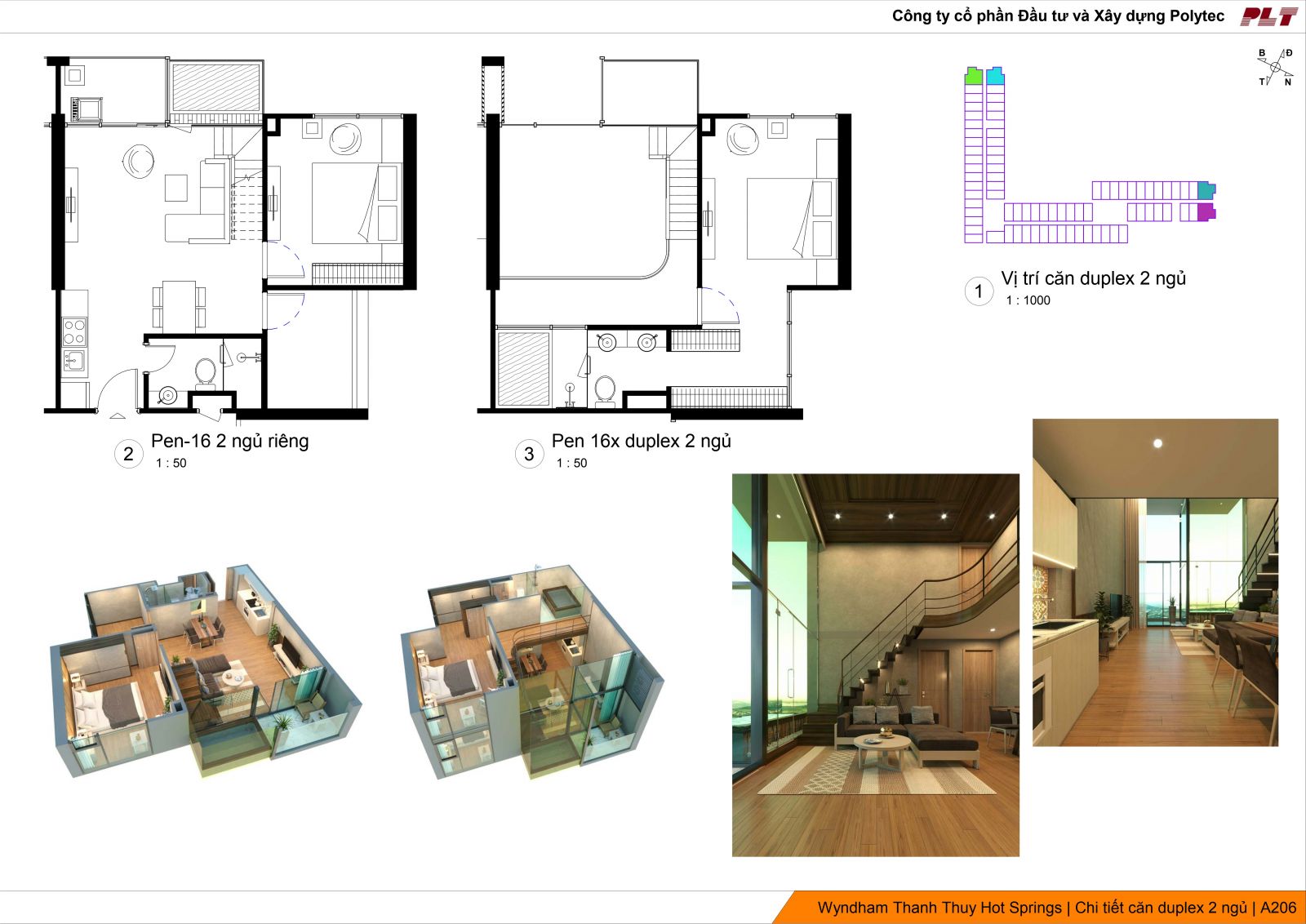thiết kế căn hộ duplex 2PN